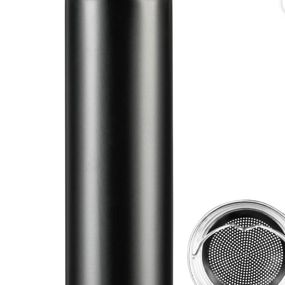 Sleek Black Stainless Steel Thermos